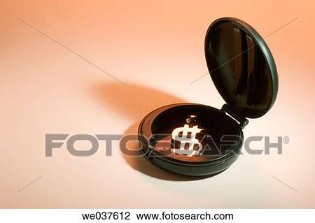 Dollar symbol in compact case View Large Photo Image Stock Image - Dollar symbol in compact case. Fotosearch