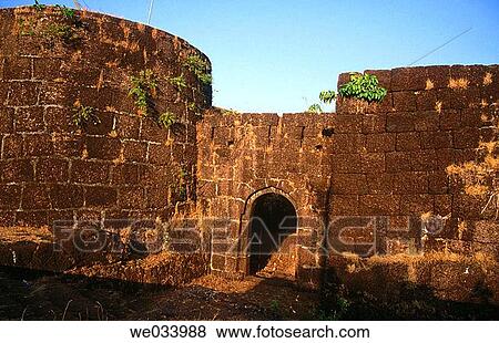 Stock Photo - Entrance of Viagarh fort near Ganpatipule. Maharashtra. India.. Fotosearch