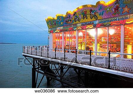 Europe, UK, England, Sussex, Brighton Palace pier, fairground View Large Photo Image Stock Photograph - Europe, UK, England, Sussex, Brighton Palace pier, fairground. Fotosearch