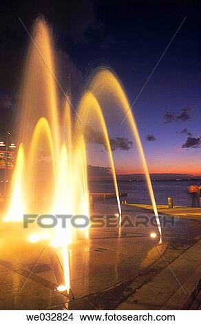 Fountain at dusk, Cancun. Quintana Roo, Mexico View Large Photo Image Picture - Fountain at dusk, Cancun. Quintana Roo, Mexico. Fotosearch