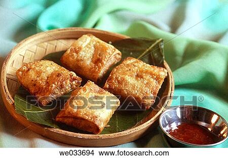 Fried noodle dumplins. Chinese samosa snack. View Large Photo Image Picture - Fried noodle dumplins. Chinese samosa snack.. Fotosearch