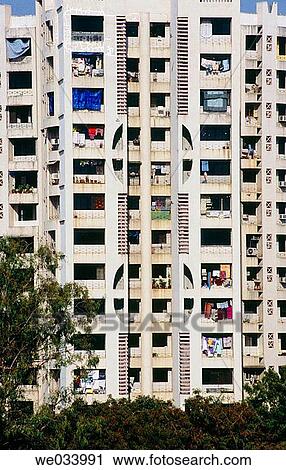 Front close-up of multi storied building. Dahisar, Mumbai western suburb. Mumbai. India. View Large Photo Image Stock Image - Front close-up of multi storied building. Dahisar, Mumbai western suburb. Mumbai. India.. Fotosearch
