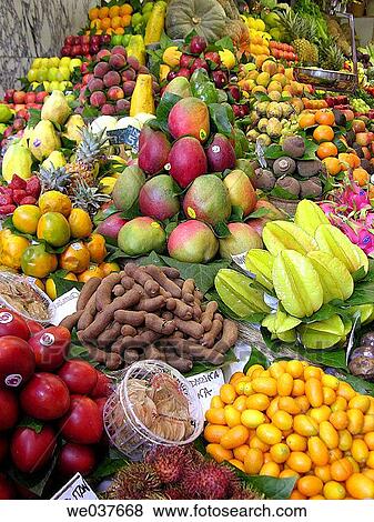 Fruits for sale at La Boqueria market, Barcelona. Catalonia, Spain View Large Photo Image Stock Photo - Fruits for sale at La Boqueria market, Barcelona. Catalonia, Spain. Fotosearch