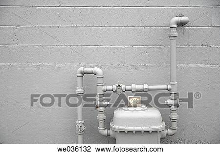 Gas Meter on gray painted wall View Large Photo Image Stock Image - Gas Meter on gray painted wall. Fotosearch