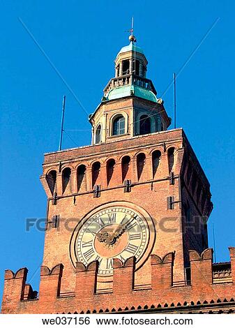 Italy, Emilia Romagna, Bologna, Palazzo d? Accursio, Palazzo Comunale (Town Hall), Clock Tower View Large Photo Image Stock Photograph - Italy, Emilia Romagna, Bologna, Palazzo d? Accursio, Palazzo Comunale (Town Hall), Clock Tower. Fotosearch