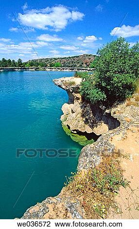 Laguna de la Lengua, Parque Natural de las Lagunas de Ruidera, Ciudad Real, Castilla La Mancha. Spain. View Large Photo Image Stock Image - Laguna de la Lengua, Parque Natural de las Lagunas de Ruidera, Ciudad Real, Castilla La Mancha. Spain.. Fotosearch
