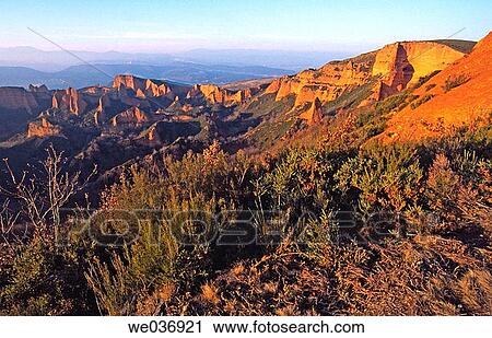 Landscape from Orellßn viewpoint, Roman goldmines of Las M? dulas. Ponferrada. Leon province. Castilla y Le? n. Spain. View Large Photo Image Stock Image - Landscape from Orellßn viewpoint, Roman goldmines of Las M? dulas. Ponferrada. Leon province. Castilla y Le? n. Spain.. Fotosearch