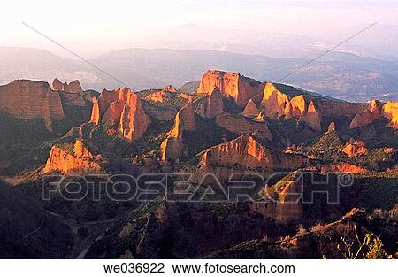 Landscape from Orellßn viewpoint, Roman goldmines of Las M? dulas. Ponferrada. Leon province. Castilla y Le? n. Spain. View Large Photo Image Stock Image - Landscape from Orellßn viewpoint, Roman goldmines of Las M? dulas. Ponferrada. Leon province. Castilla y Le? n. Spain.. Fotosearch