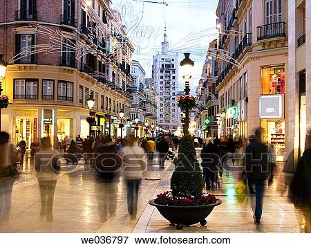 Larios street, Malaga, Andalusia, Spain View Large Photo Image Stock Photo - Larios street, Malaga, Andalusia, Spain. Fotosearch