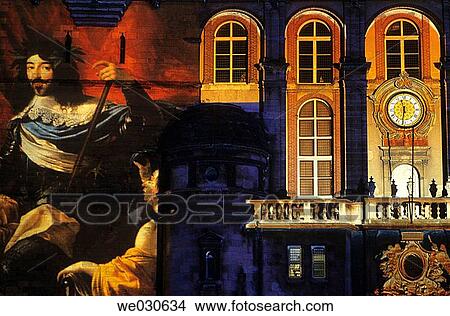 Louis XIII (1601-143), called the Just (French: le Juste), was King of France from 1610 to 1643. he old chateau was for a long time the royal residence. St-Germain-en-Laye, Yvelines, France (lighting designer: Jean-Fran? ois Arnaud) View Large Photo Image Picture - Louis XIII (1601-143), called the Just (French: le Juste), was King of France from 1610 to 1643. he old chateau was for a long time the royal residence. St-Germain-en-Laye, Yvelines, France (lighting designer: Jean-Fran? ois Arnaud). Fotosearch