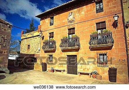 Stock Photo - Manor house, Sorlada. Sierra de Cod? s, Navarra, Spain. Fotosearch