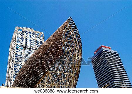 Mapfre Tower and Hotel Arts. Barcelona. Catalunya. Spain View Large Photo Image Stock Photo - Mapfre Tower and Hotel Arts. Barcelona. Catalunya. Spain. Fotosearch