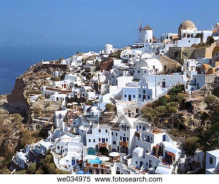 Oia, Santorini island, Cyclades, Greece View Large Photo Image Stock Photography - Oia, Santorini island, Cyclades, Greece. Fotosearch