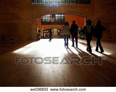 Stock Image - People leaving Grand Central Station in New York. Fotosearch