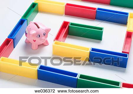 Piggybank in maze View Large Photo Image Stock Image - Piggybank in maze. Fotosearch