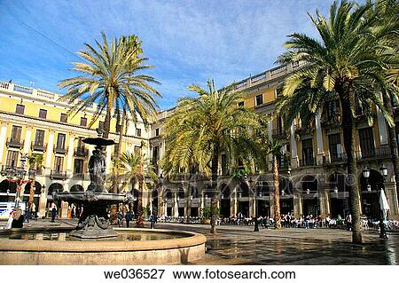 Pla? a Reial. Barcelona. Catalonia. Spain View Large Photo Image Stock Photo - Pla? a Reial. Barcelona. Catalonia. Spain. Fotosearch