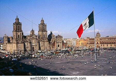 Plaza de la Constituci? n (the Z? calo), Mexico City. Mexico D. F., Mexico View Large Photo Image Stock Image - Plaza de la Constituci? n (the Z? calo), Mexico City. Mexico D. F., Mexico. Fotosearch