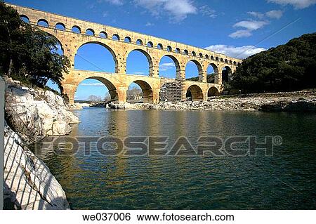 Pont du Gard, Roman aqueduct. Provence, France View Large Photo Image Stock Photograph - Pont du Gard, Roman aqueduct. Provence, France. Fotosearch
