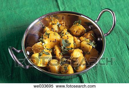 Potato bhaji. Indian vegetarian food. View Large Photo Image Stock Photography - Potato bhaji. Indian vegetarian food.. Fotosearch