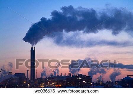 Stock Photograph - Power plant in Uppsala in an early winter morning. Sweden. Fotosearch