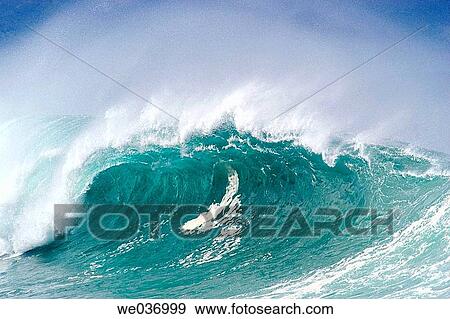 Powerful waves. Hawaii, USA View Large Photo Image Stock Photo - Powerful waves. Hawaii, USA. Fotosearch
