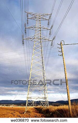 Pylon and electric pole View Large Photo Image Stock Image - Pylon and electric pole. Fotosearch