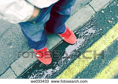 Red shoes on pool View Large Photo Image Stock Image - Red shoes on pool. Fotosearch