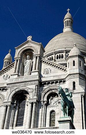Stock Image - Sacre Coeur on Montmartre Paris France Europe. Fotosearch