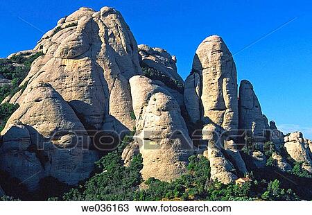 Sant Salvador rock formations, Montserrat. Barcelona province, Catalonia, Spain View Large Photo Image Stock Image - Sant Salvador rock formations, Montserrat. Barcelona province, Catalonia, Spain. Fotosearch