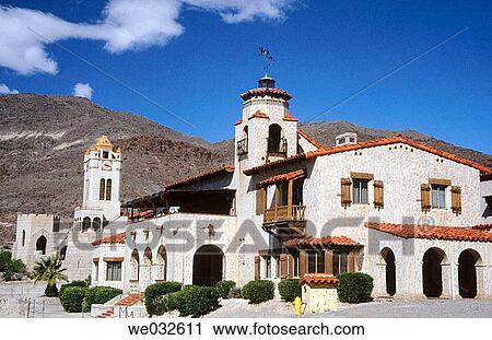 Stock Image - Scotty's Castle (1924), luxury home of? Death Valley Scotty? gold prospector, Death Valley National Park. California, USA. Fotosearch