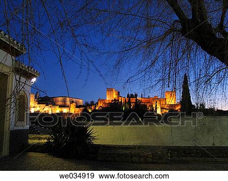 Seen from Albaycin. La Alhambra. Granada. Andaluc? a. Spain. View Large Photo Image Stock Photo - Seen from Albaycin. La Alhambra. Granada. Andaluc? a. Spain.. Fotosearch