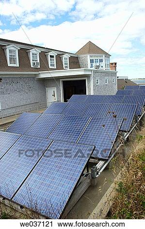 Stock Image - Solar Panels, Block Island. Rhode Island, USA. Fotosearch
