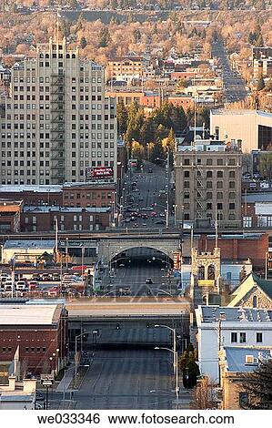 Spokane, Washington, USA as seen from the South Hill View Large Photo Image Stock Photograph - Spokane, Washington, USA as seen from the South Hill. Fotosearch