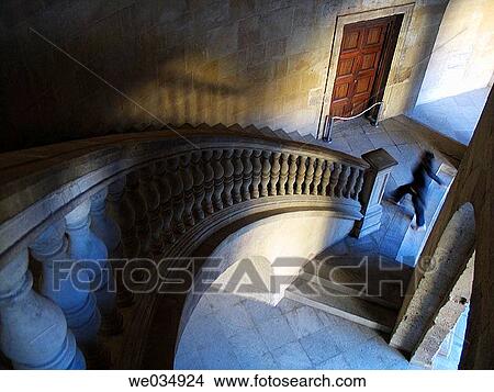 Stairs. Carlos V Palace. La Alhambra. Granada. Andaluc? a. Spain. View Large Photo Image Picture - Stairs. Carlos V Palace. La Alhambra. Granada. Andaluc? a. Spain.. Fotosearch