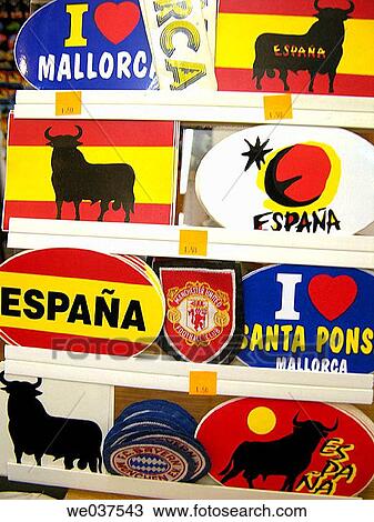 Stock Image - Sticks for sale. Majorca, Balearic Islands, Spain. Fotosearch