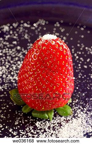 Strawberry and sugar View Large Photo Image Stock Photo - Strawberry and sugar. Fotosearch