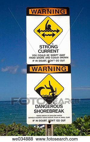 Surf warning signs, Hawaii View Large Photo Image Stock Photo - Surf warning signs, Hawaii. Fotosearch