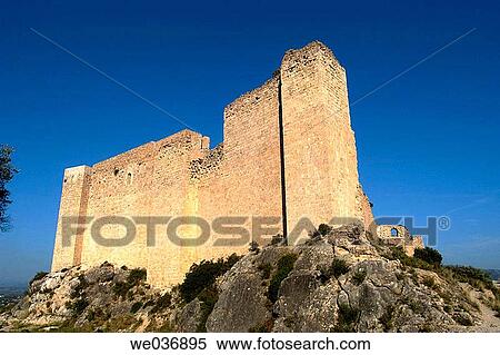 Stock Photography - Templar castle. Miravet. Ribera d? Ebre. Tarragona. Catalunya. Spain. Fotosearch