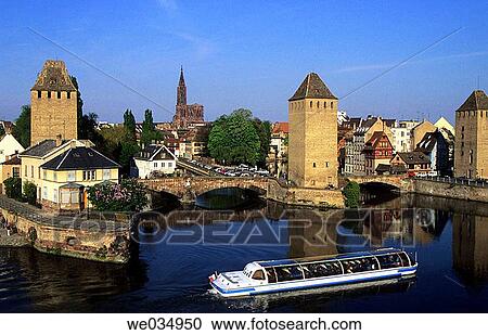 The Covered Bridges and the Cathedral. Strasbourg. France. View Large Photo Image Stock Image - The Covered Bridges and the Cathedral. Strasbourg. France.. Fotosearch