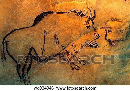 Stock Photograph - The prehistoric cave of Niaux (Ari? ge). France.. Fotosearch
