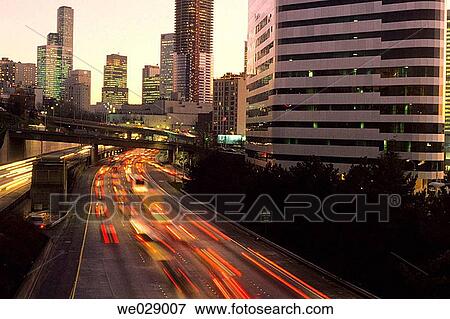 Traffic, Seattle, Washington, USA View Large Photo Image Stock Photo - Traffic, Seattle, Washington, USA. Fotosearch