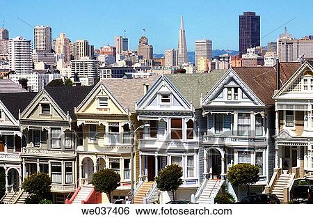 Victorian Houses in Alamo Square, San Francisco. California, USA View Large Photo Image Stock Photograph - Victorian Houses in Alamo Square, San Francisco. California, USA. Fotosearch