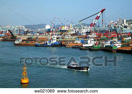 View of Busan Harbour. Busan. Republic of Korea. View Large Photo Image Stock Photo - View of Busan Harbour. Busan. Republic of Korea.. Fotosearch