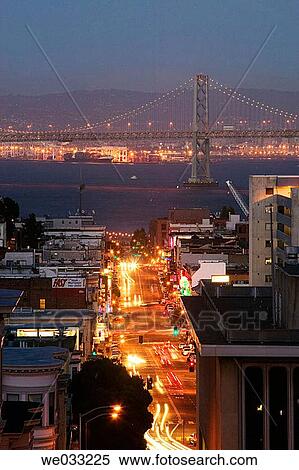 View of the Bay Bridge and streets, San Francisco. California, USA View Large Photo Image Stock Photography - View of the Bay Bridge and streets, San Francisco. California, USA. Fotosearch