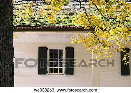 White house with green shutters in New England, Bennington. Vermont, USA View Large Photo Image Stock Image - White house with green shutters in New England, Bennington. Vermont, USA. Fotosearch