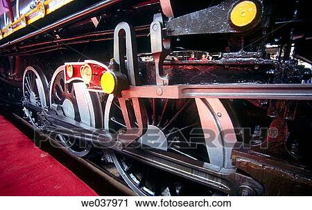 Stock Image - 150 year old steam engine. Mumbai, Maharashtra, India. Fotosearch