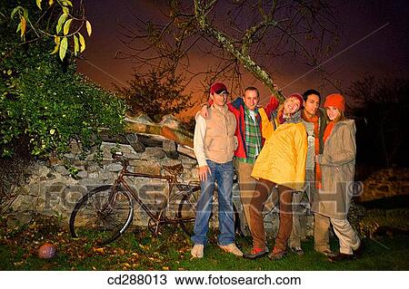 Stock Image - 30's, bicycle, autumn, 20's. Fotosearch