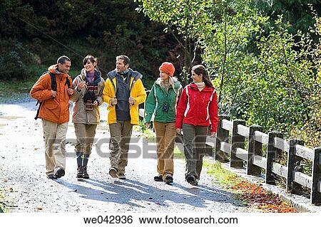 Stock Photograph - 30's, chat, autumn, 20's. Fotosearch