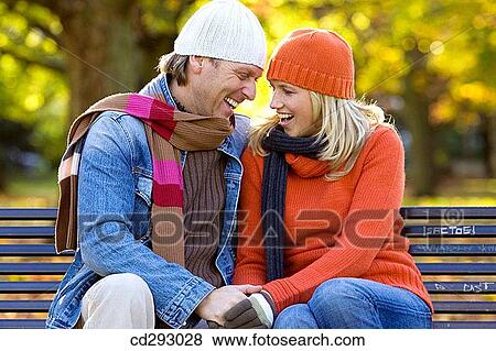 affection, bond, bench, autumn, 30's View Large Photo Image Stock Photo - affection, bond, bench, autumn, 30's. Fotosearch