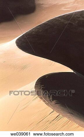 Stock Image - Algeria Sahara desert. Grand Erg oriental sand dune.. Fotosearch